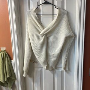 White maternity sweater